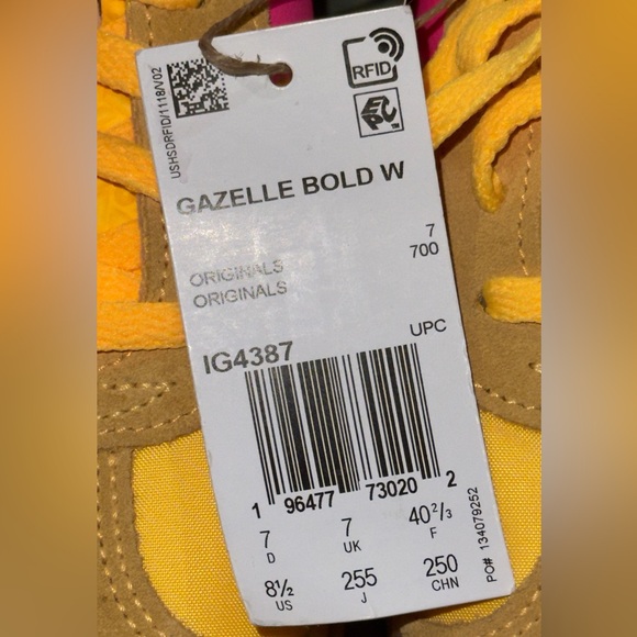 adidas Gazelle Yellow and Pink Sneakers - Picture 14 of 14